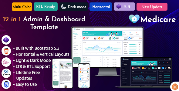 Medicare Admin - Bootstrap Dashboard Template by multipurposethemes