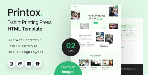 Printox- T-shirt Printing Press HTML Template by zcubedesign
