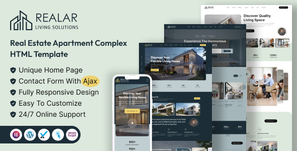 Realar - Real Estate Apartment Complex HTML Template by themeholy