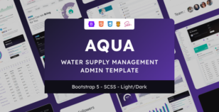 AQUA Water supply management admin templete by NSDBytes
