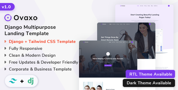 Ovaxo - Multipurpose Business Template (Django + Tailwind CSS) by ShreeThemes