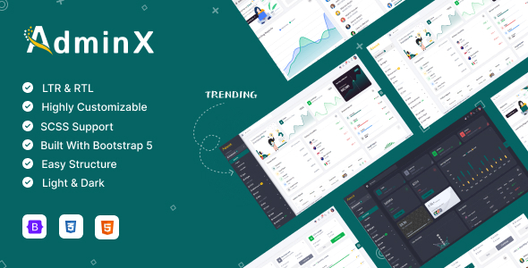 AdminX Bootstrap Admin Dashboard Template by la-themes