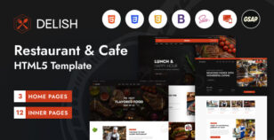 Delish – Restaurant & Cafe HTML5 Template by RRdevs