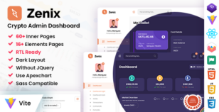 Zenix - Vite Crypto Admin Dashboard Template by DexignZone