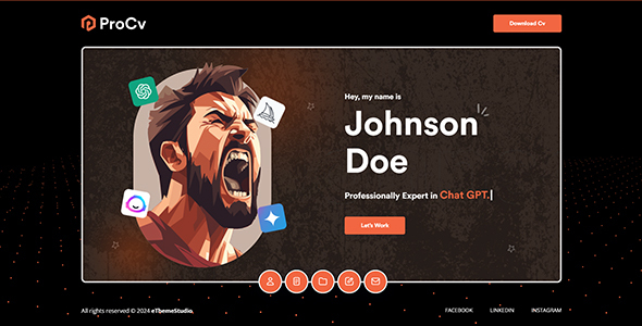 ProCv - AI Expert Resume and Personal Portfolio HTML Template by eThemeStudio