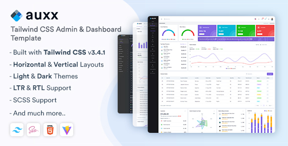 Auxx - Tailwind CSS Admin & Dashboard Template by themesdesign