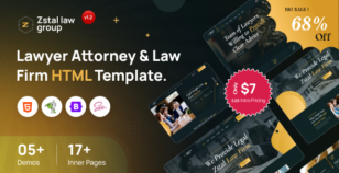Zstal - Lawyer Attorney & Law Firm HTML Template by CodexShaper