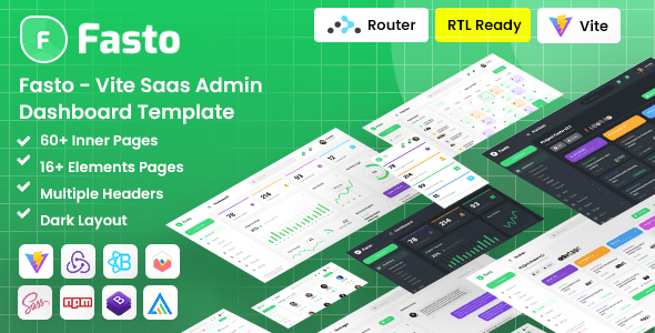 Fasto - React (Vite) Saas Admin Dashboard Template by DexignZone