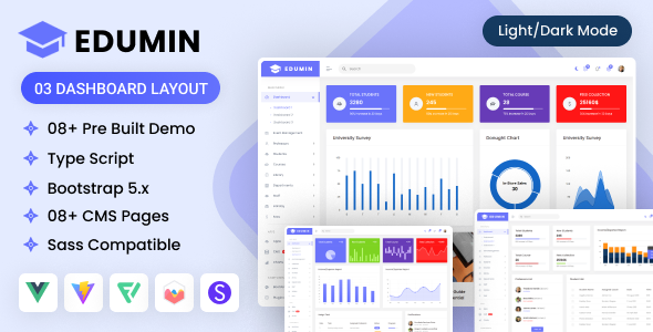 Edumin - Vue JS Education Admin Dashboard Template by dexignlabs