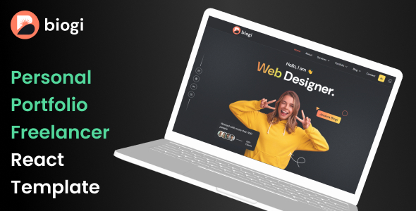 Personal Portfolio Freelancer React Template - Biogi by The_Krishna