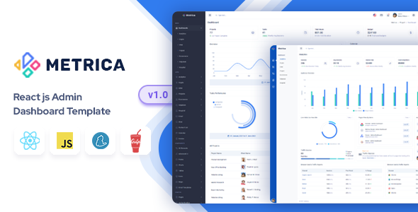 Metrica - React Admin & Dashboard Template (React 18) by Mannat-Themes