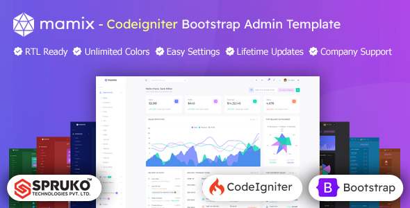 Mamix - Codeigniter Admin Dashboard Template by SPRUKO