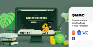 Memecoin - Cryptocurrency Landing Page  HTML5 Template by widethemes