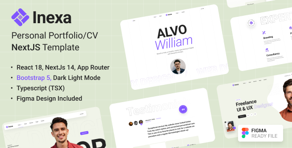 Inexa - Creative Personal Portfolio NextJS Template by alithemes
