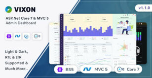 Vixon - ASP.Net Core 8 & MVC5 Admin Dashboard Template by Themesbrand