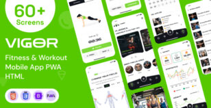 Fitness & Gym Workout Mobile App PWA HTML Template - Vigor by The_Krishna