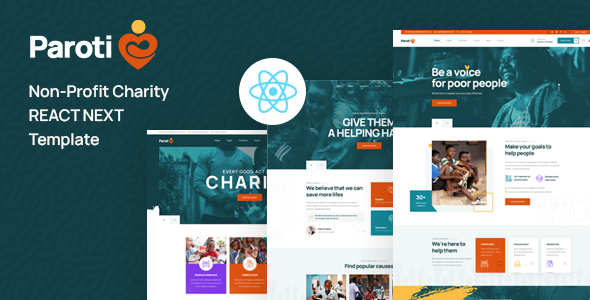 Paroti - React Next Non Profit Charity Template by Layerdrops