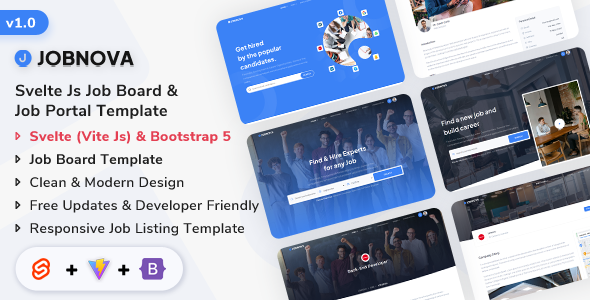 Jobnova - Svelte Js Job Board & Job Listing Template by ShreeThemes