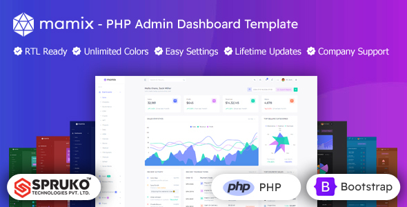 Mamix - PHP Admin Dashboard Template by SPRUKO