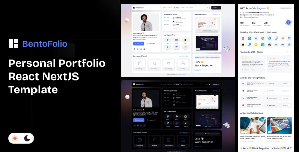 Bentofolio - Personal Portfolio React Nextjs Template by CodeeFly