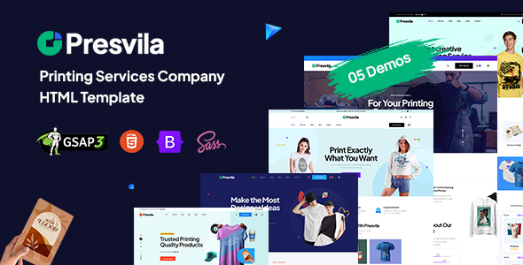 Presvila - Printing Company HTML Template by HixStudio