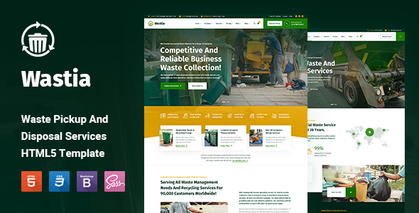 Wastia - Waste Pickup And Disposal Services HTML5 Template by 7oroof