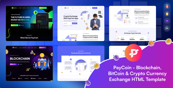 PayCoin - Blockchain, BitCoin & Crypto Currency Exchange  HTML Template by VikingLab