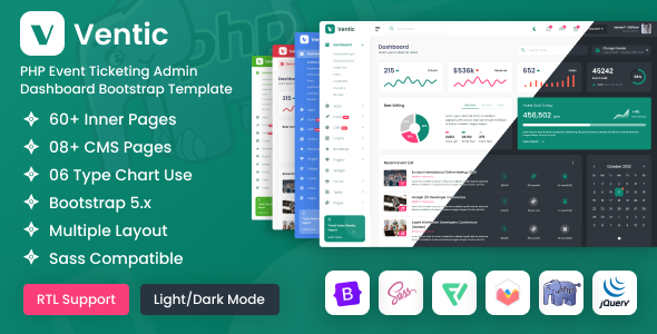 Ventic - PHP Event Ticketing Admin Dashboard Bootstrap Template by DexignZone