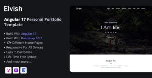 Elvish - Angular 17 Personal Portfolio Template by ThemesBoss