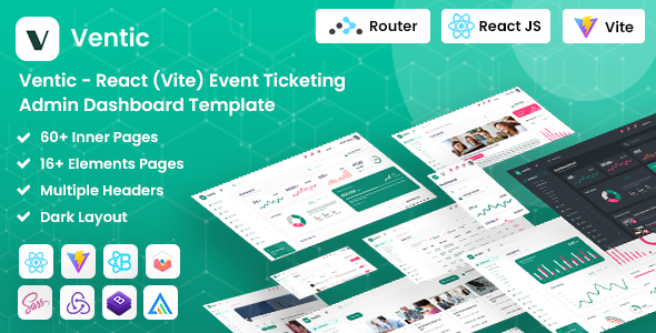 Ventic - React (Vite) Event Ticketing Admin Dashboard Template by DexignZone