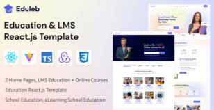 Eduleb - Education & LMS React.js Template by ReactTemplateBuilder