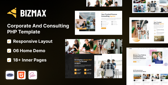 Bizmax – PHP -  Corporate And Consulting Business Template by PixcelsThemes