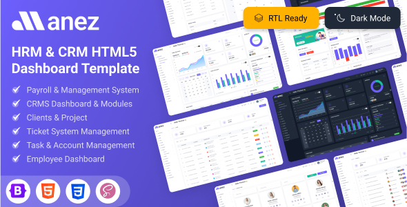 Manez - HRM & CRM HTML5 Bootstrap Dashboard Template by BDevs