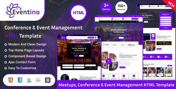 Eventino - Event, Meetup & Conference HTML Template by vecuro_themes