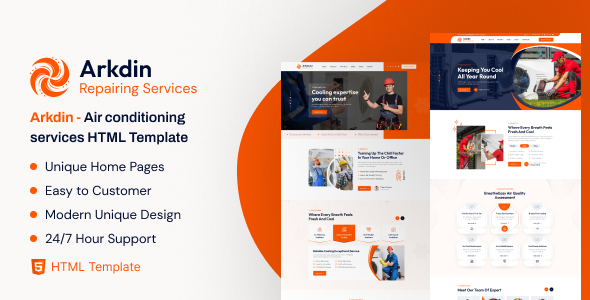 Arkdin – Air Conditioning Services HTML Template by ThemeServices