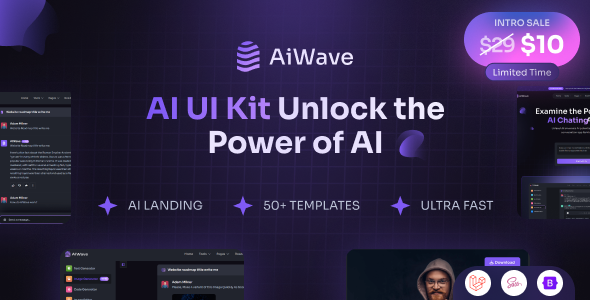 Aiwave – Laravel 11 - AI SaaS Website + Dashboard UI Kit by PixcelsThemes