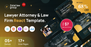 Zstal - Lawyer Attorney & Law Firm React Template by CodexShaper