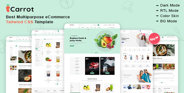 Carrot - Multipurpose eCommerce Tailwind CSS Template by ashishmaraviya