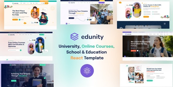 Edunity - University, Online Courses, School & Education React Template by ordainIT