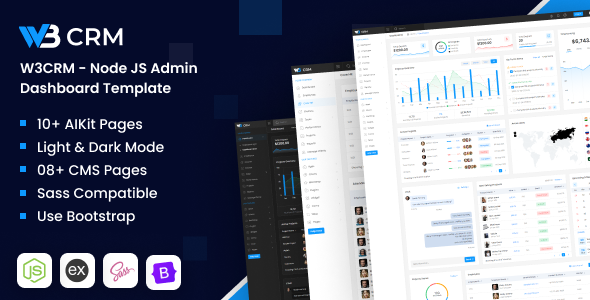 W3CRM - Node JS Bootstrap Admin Dashboard Template by DexignZone