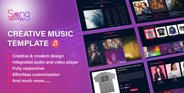 Song - Creative HTML5 Music Template by itclan