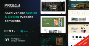 Probid - Multi Vendor Auctions React Next.JS Template by egenslab