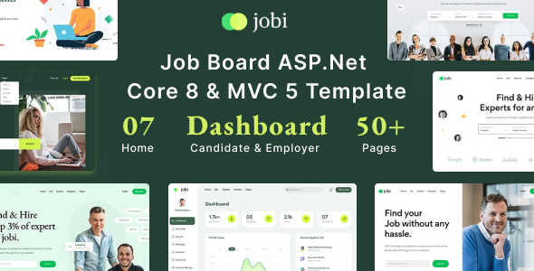 Jobi - Job Portal & Job Board ASP.Net Core 8 & MVC 5 Template by SRBThemes