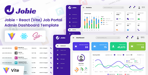 Jobie - React (Vite) Job Portal Admin Dashboard Template by DexignZone