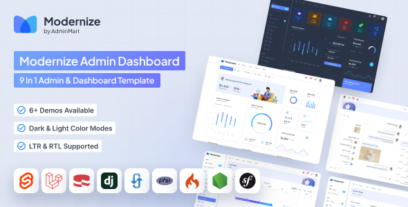 Modernize Multipurpose Admin Dashboard Template by MARUTI