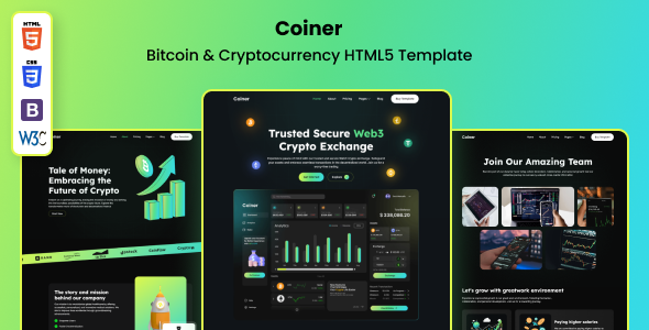 Coiner - Bitcoin & Cryptocurrency HTML5 Template by widethemes