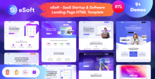 eSoft - SaaS Startup & Software Landing Page HTML5 Template by VikingLab