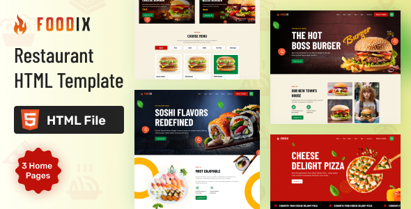 Foodix - Fast Foods & Restaurants HTML Template by pixelfit