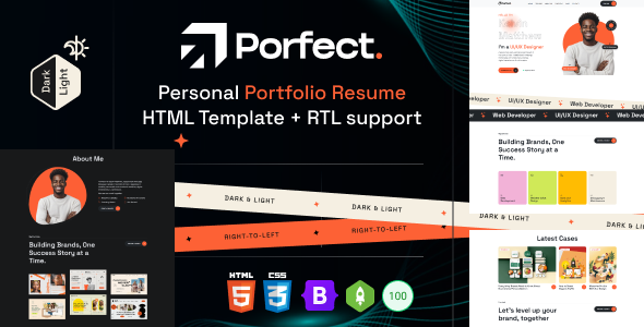 Porfect | Personal Portfolio Resume HTML Template + RTL support by uixdsgn