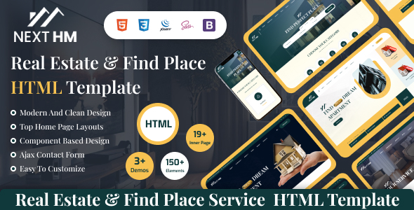 NextHM – Real Estate & Find Place Service HTML Template by vecuro_themes